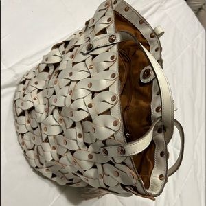 Patricia Nash white/rose gold braided purse